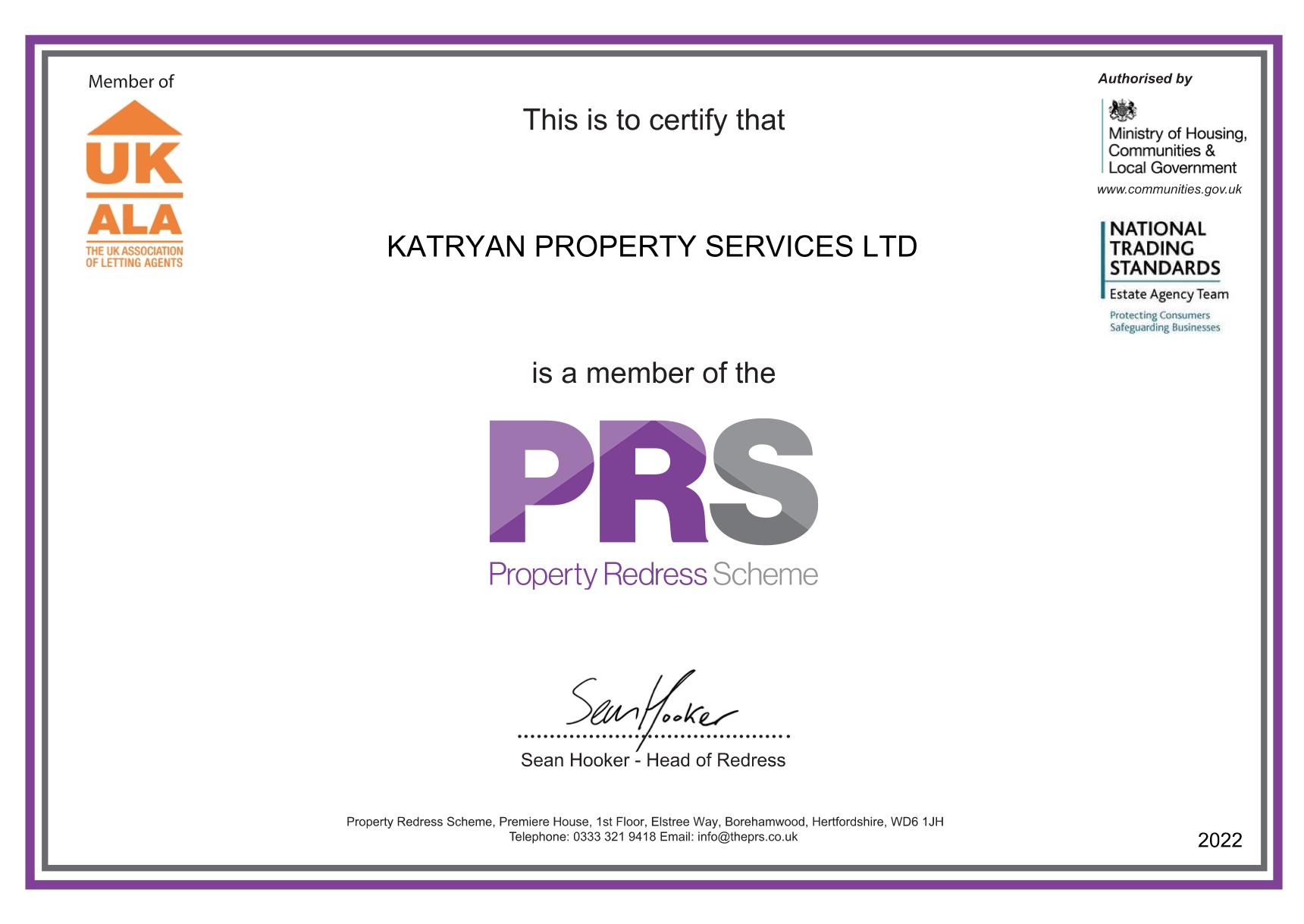Certificate